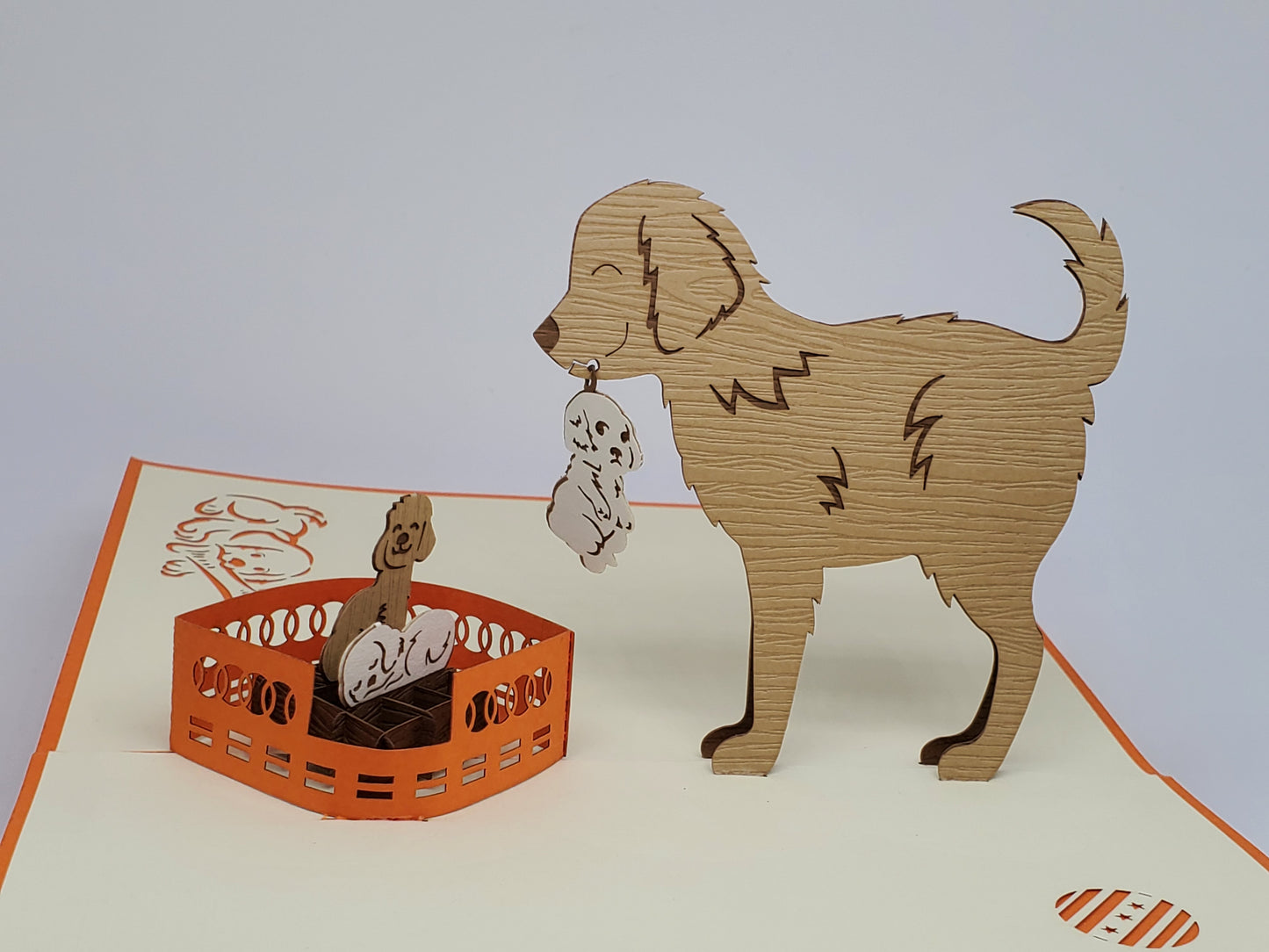 Mother Dog and Puppies 3D Pop Up Card