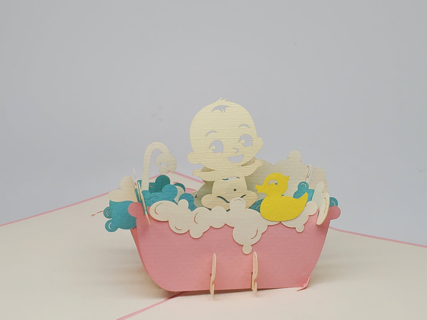 Baby Girl Bathtime Shower 3D Pop Up Card