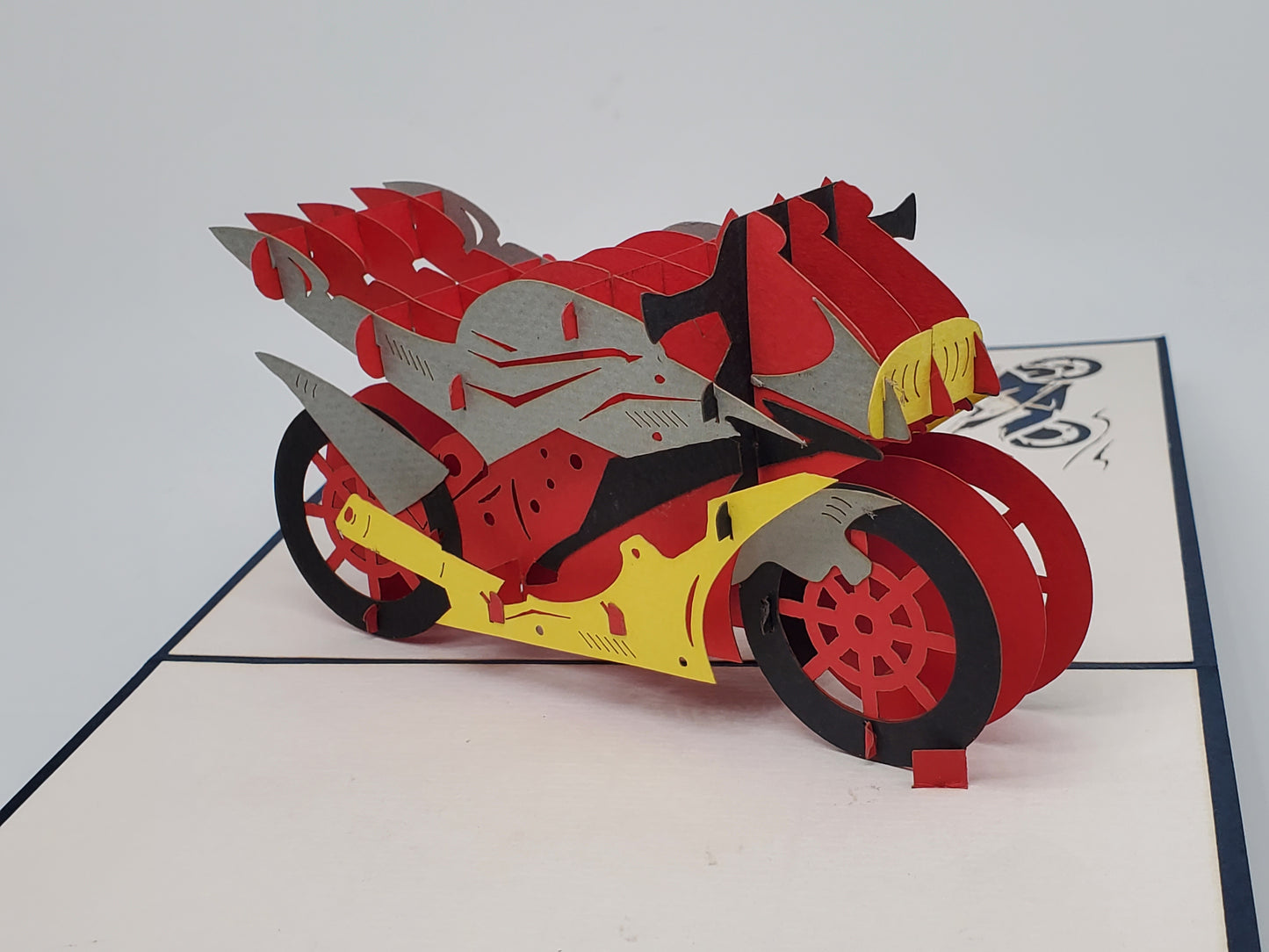 Racing Motorcycle 3D Pop Up Card