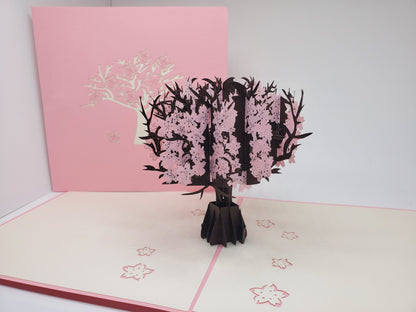 Pink Cherry Blossom Tree 3D Pop Up Card