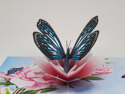 Butterfly on Flower 3D Pop Up Card