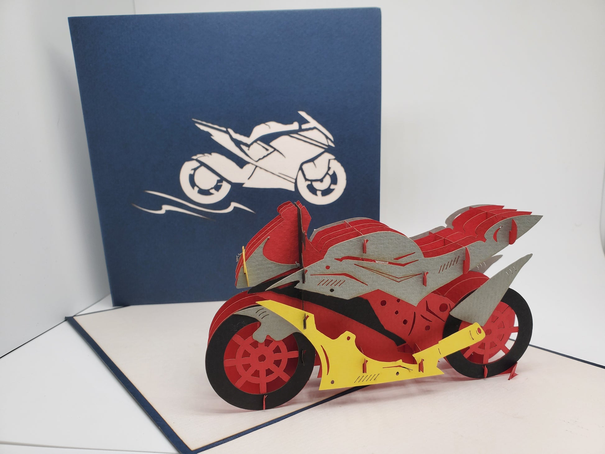Racing Motorcycle 3D Pop Up Card