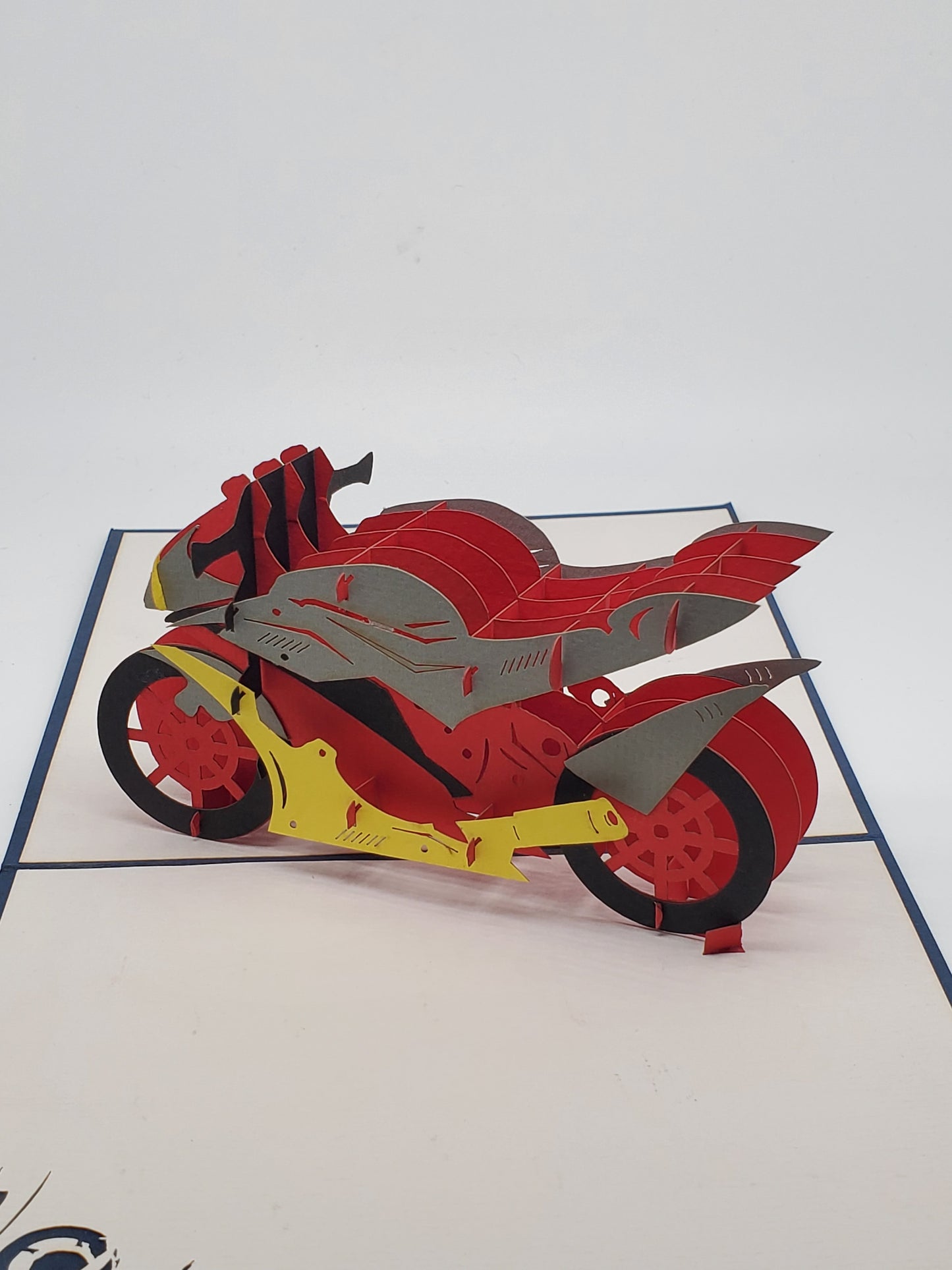Racing Motorcycle 3D Pop Up Card